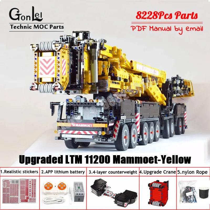 Motorized Mobile Crane Building Blocks - Creative Educational Toy Set - ToylandEU