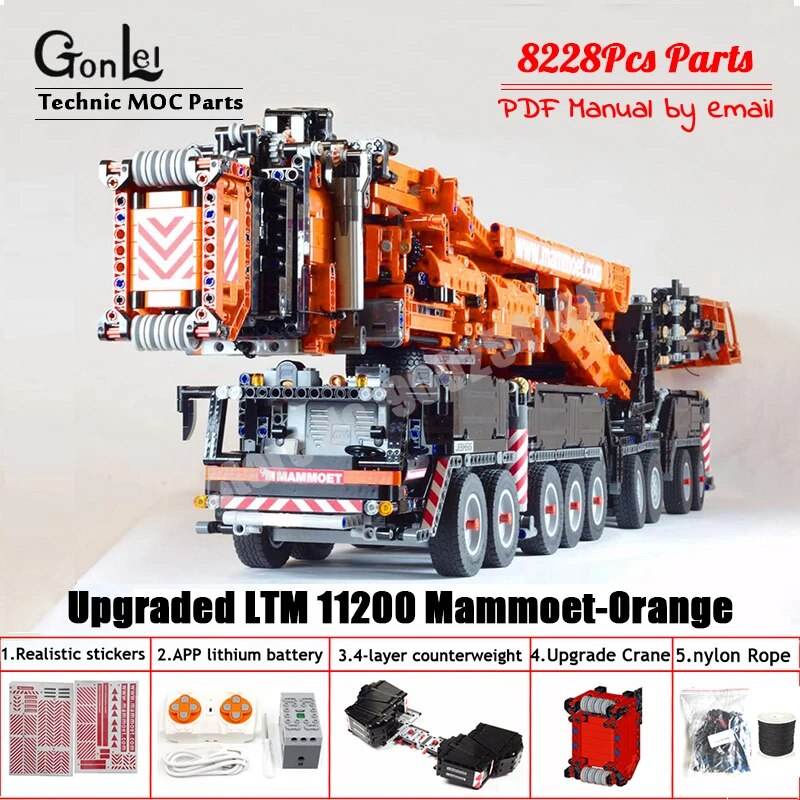 Motorized Mobile Crane Building Blocks - Creative Educational Toy Set - ToylandEU