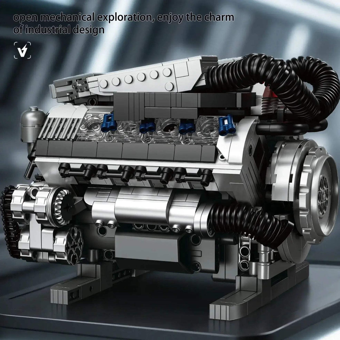 Motorized V8 Engine Brick Model For Lego Enthusiasts Gift - ToylandEU