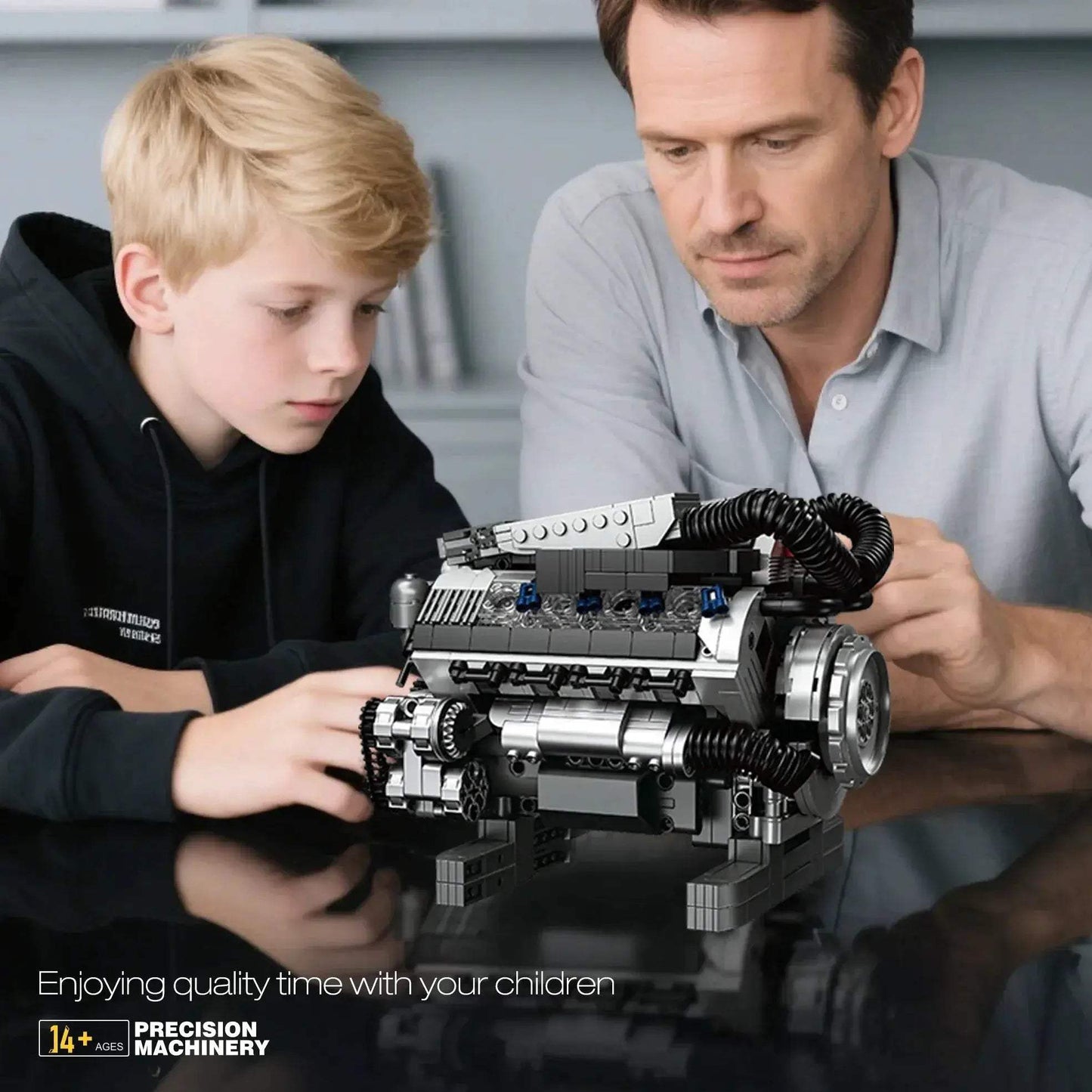 Motorized V8 Engine Brick Model For Lego Enthusiasts Gift - ToylandEU