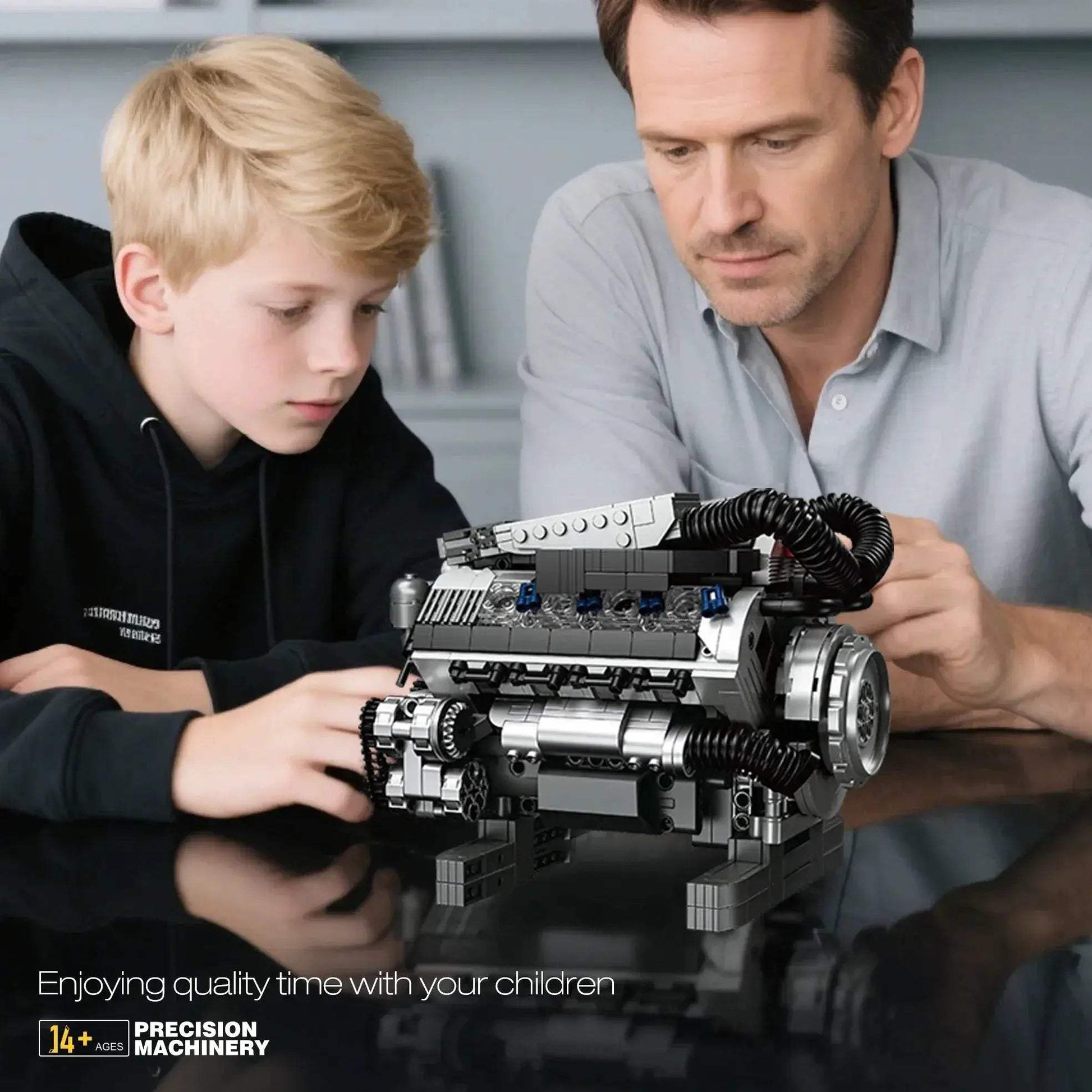 Motorized V8 Engine Brick Model For Lego Enthusiasts Gift - ToylandEU