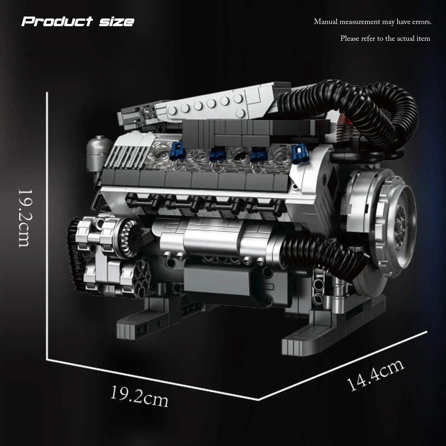 Motorized V8 Engine Brick Model For Lego Enthusiasts Gift - ToylandEU