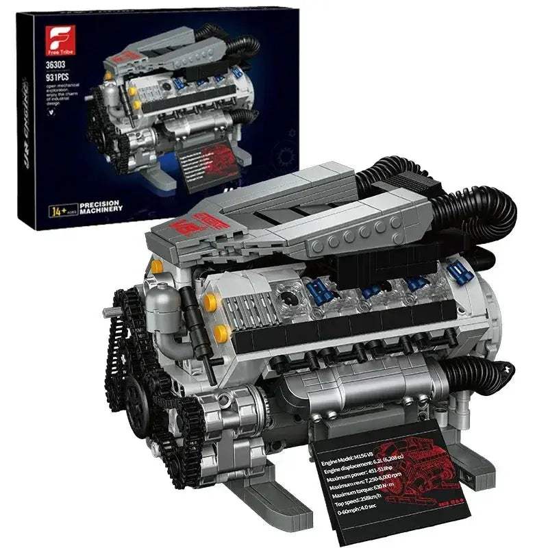 Motorized V8 Engine Brick Model For Lego Enthusiasts Gift - ToylandEU