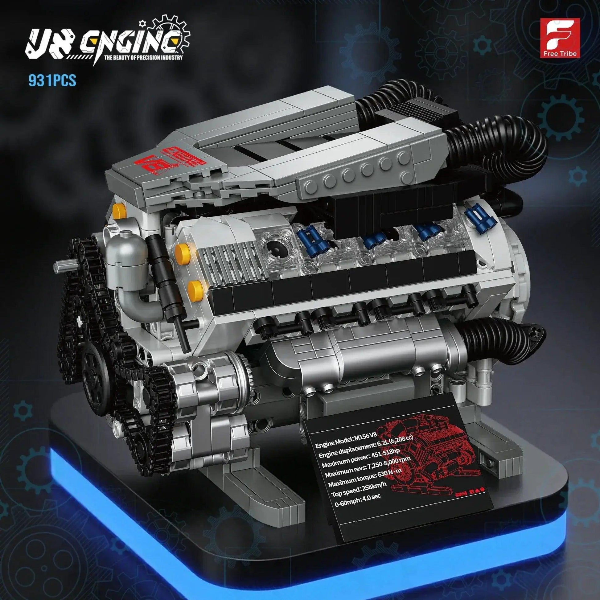  Motorized V8 Engine Brick Model Lego Compatible Gift -  ToylandEU™