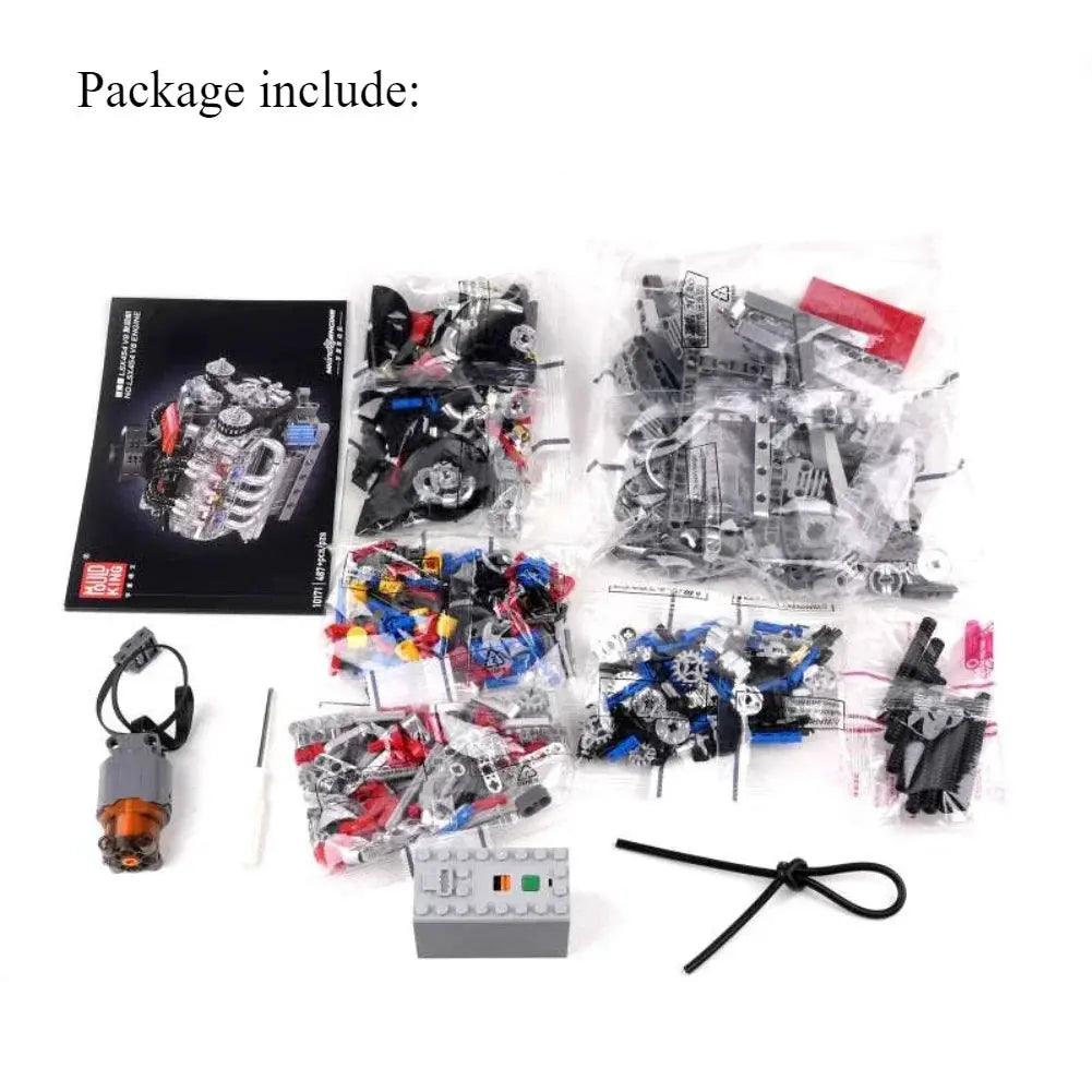  Motorized V8 Engine Building Blocks Kit Educational -  ToylandEU™