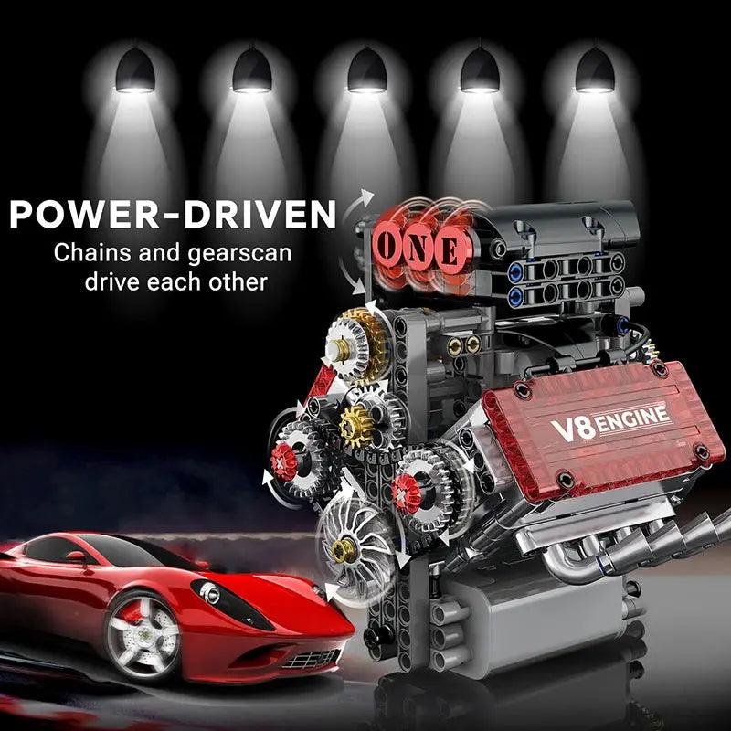  Motorized V8 Engine Building Blocks Model Lego Edition -  ToylandEU™