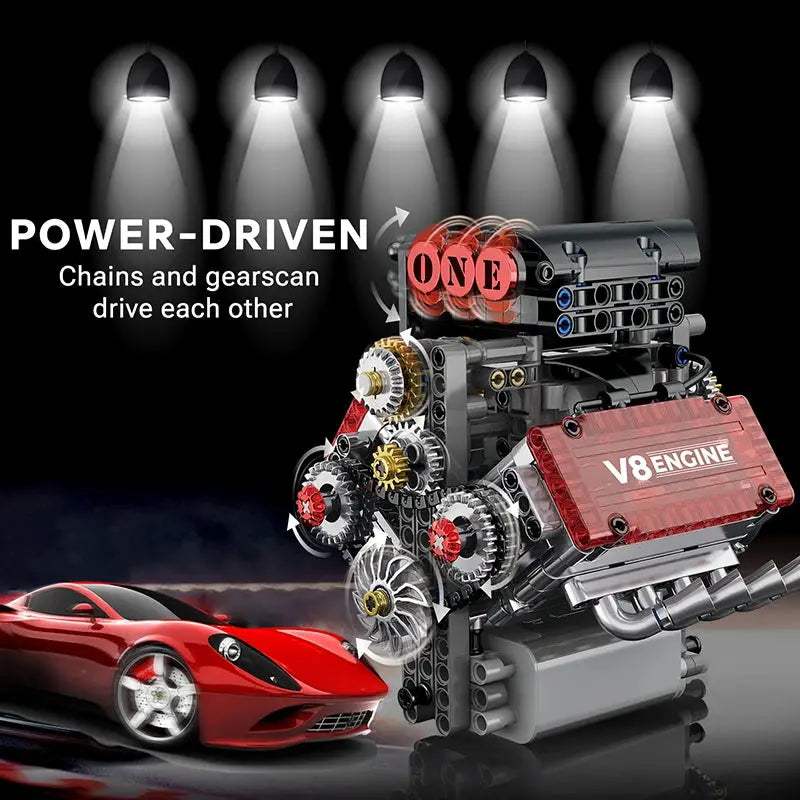  Motorized V8 Engine Building Blocks Model Lego Edition -  ToylandEU™