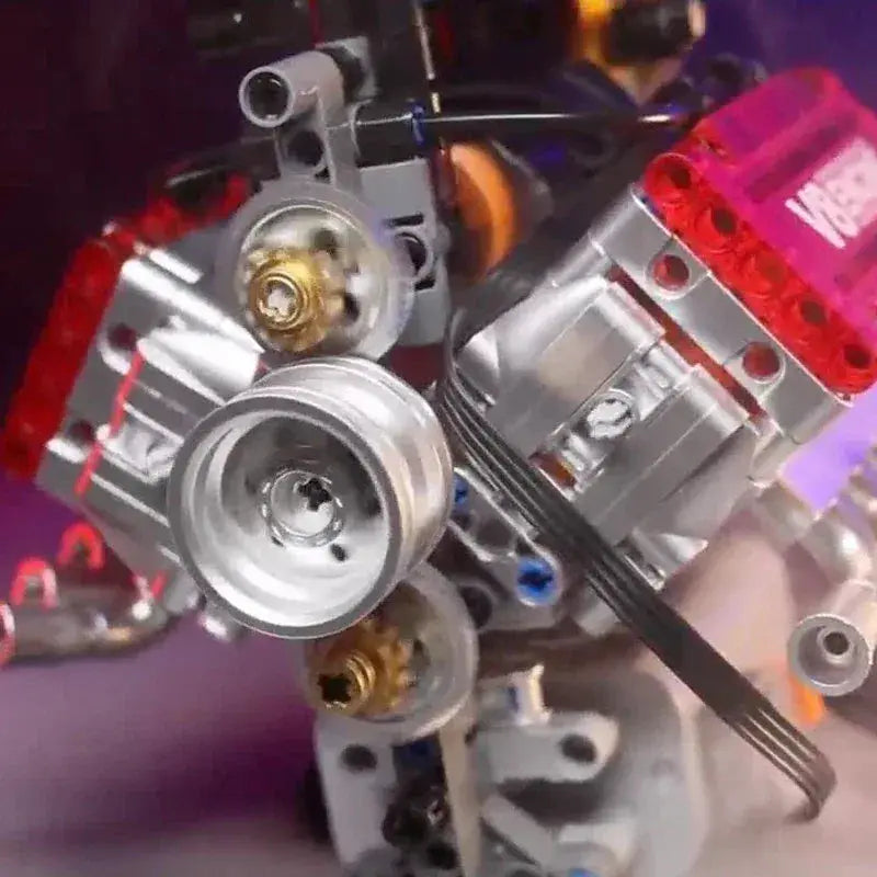 Motorized V8 Engine Lego Compatible Brick Model With Electric Drive - ToylandEU