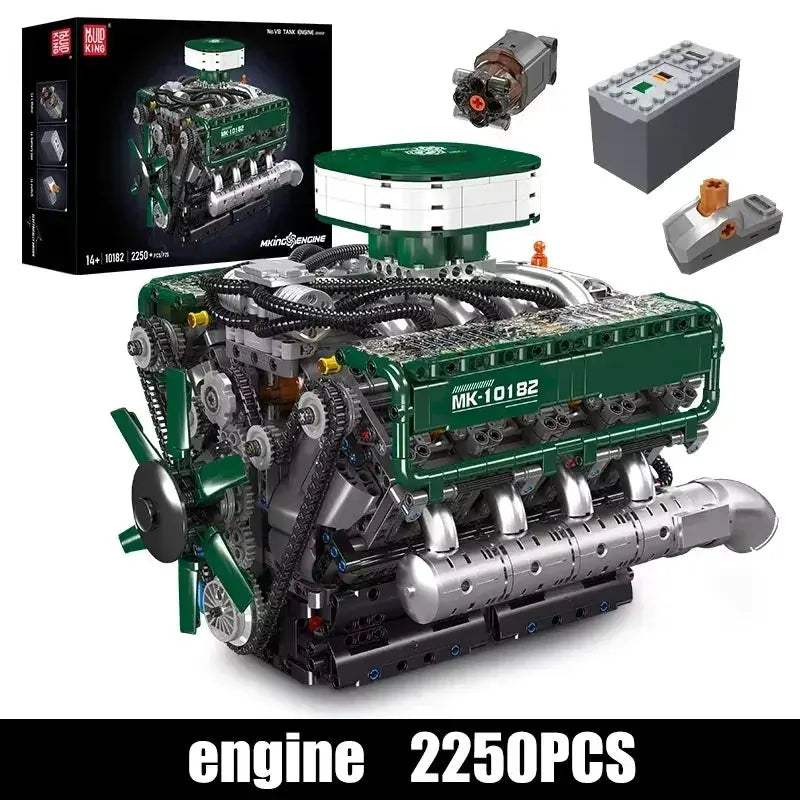 Motorized V8 Tank Engine Building Blocks Remote Control - ToylandEU