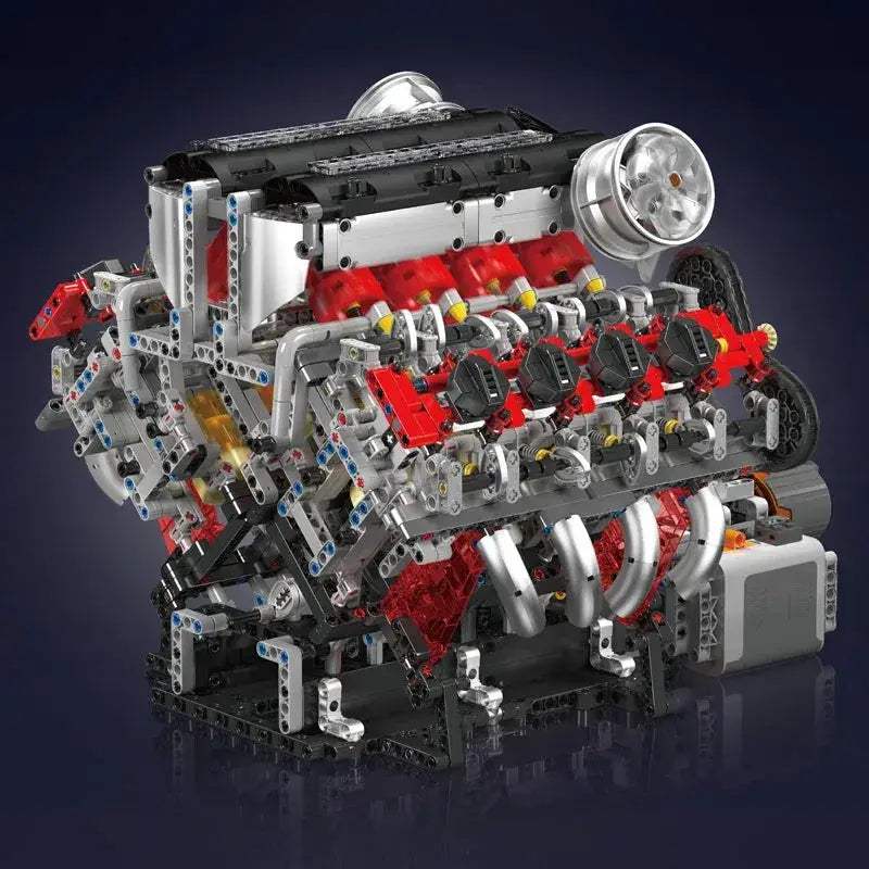 Mould King 10130 F488 Supercar V8 Engine Building Block Set - ToylandEU