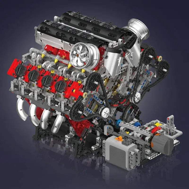 Mould King 10130 F488 Supercar V8 Engine Building Block Set - ToylandEU