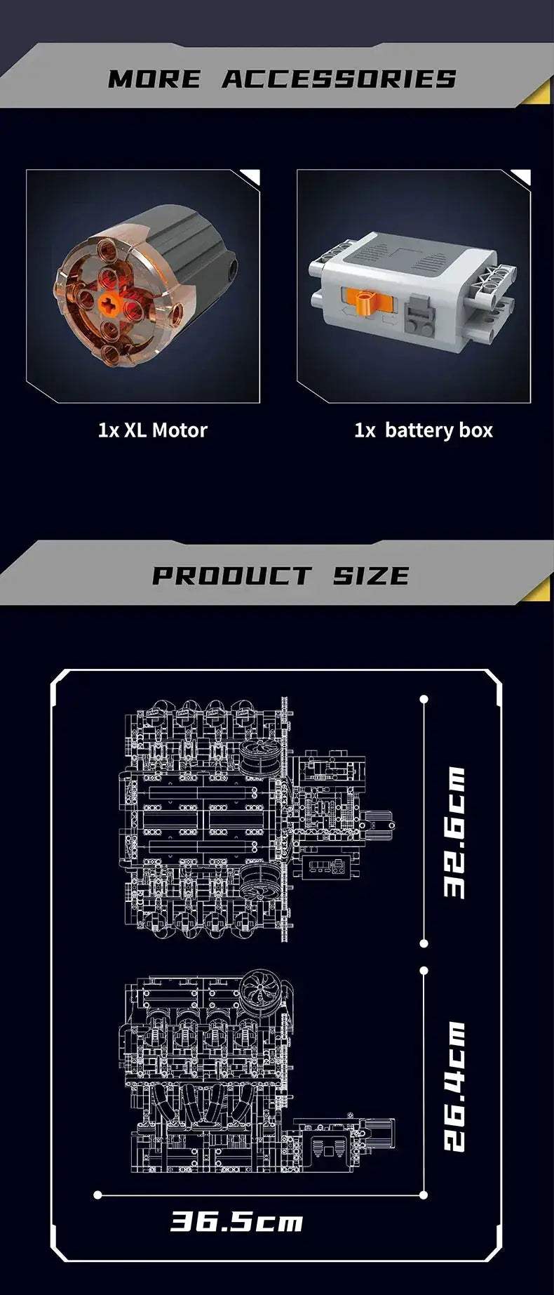 Mould King 10130 F488 Supercar V8 Engine Building Block Set - ToylandEU