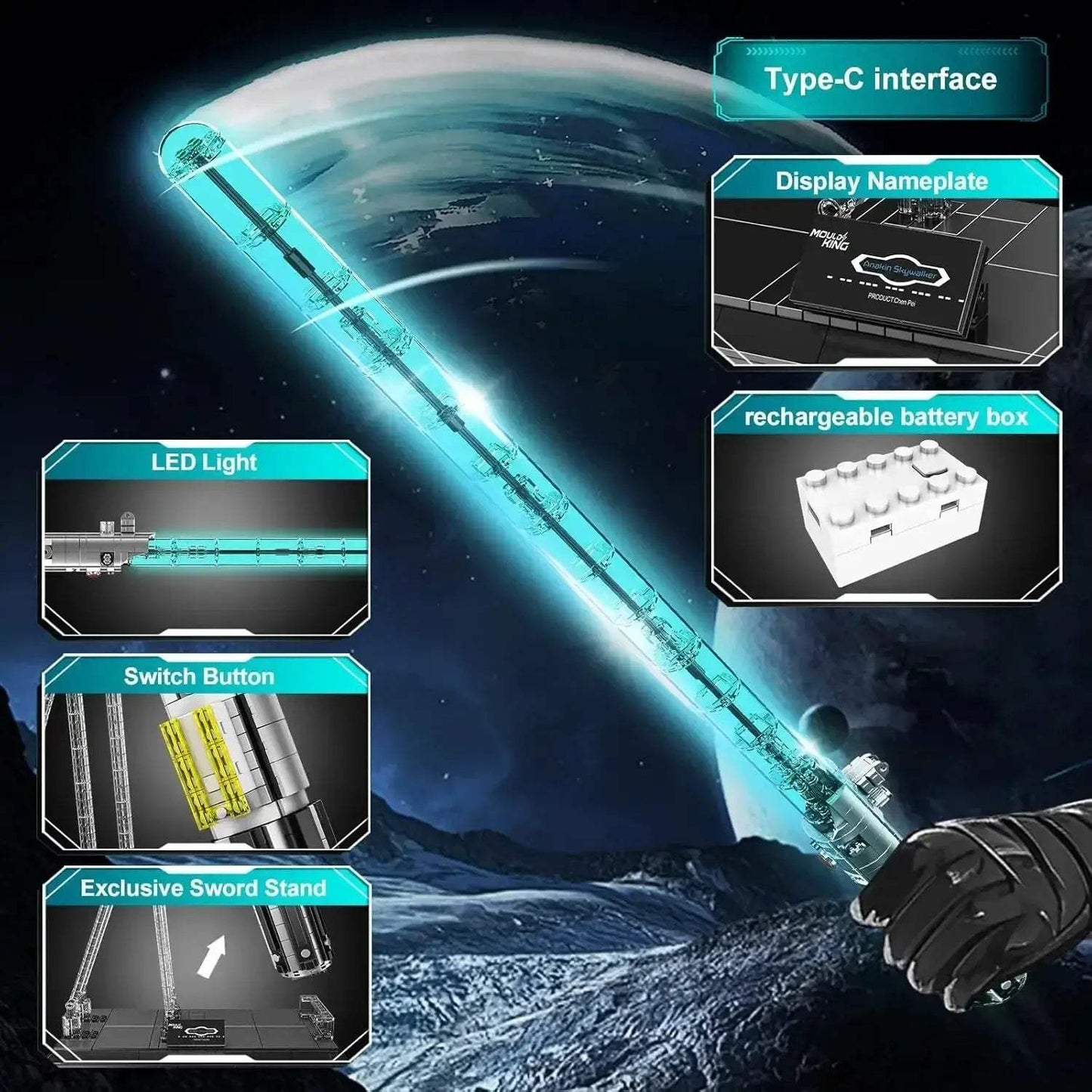 Mould King 10139 Star Wars Lightsaber Led Light Building Blocks - ToylandEU