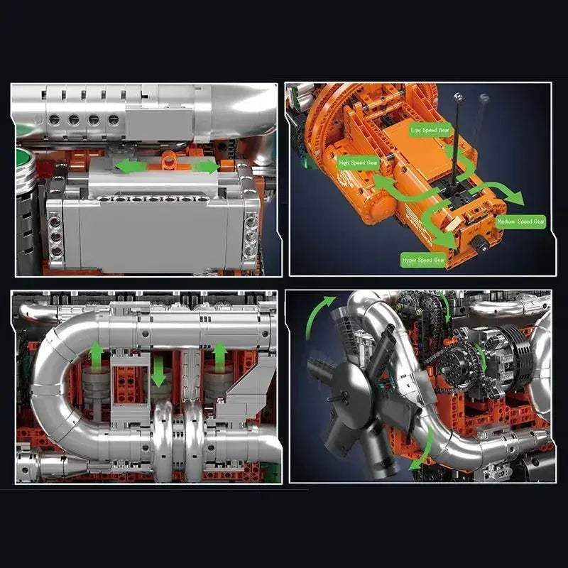 Mould King 10200 Technic Engine Building Block Set Educational Challenge - ToylandEU