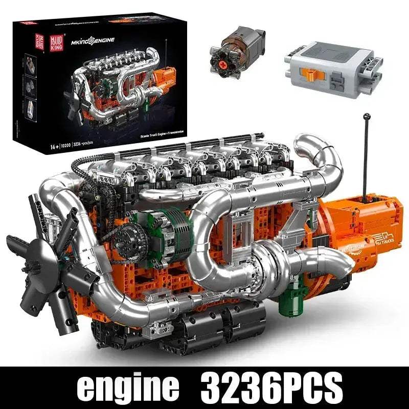 Mould King 10200 Technic Engine Building Block Set Educational Challenge - ToylandEU