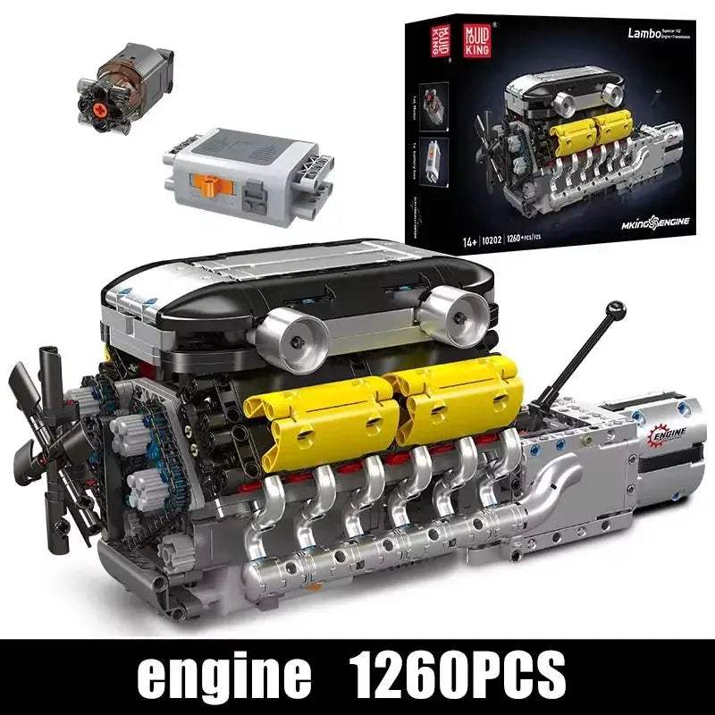 Mould King 10202 Motorized V12 Engine Car Building Set - ToylandEU