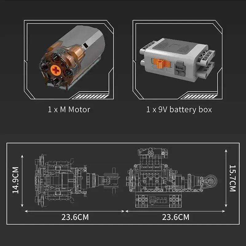 Mould King 10206 Remote Control Car Building Blocks V8 Engine - ToylandEU
