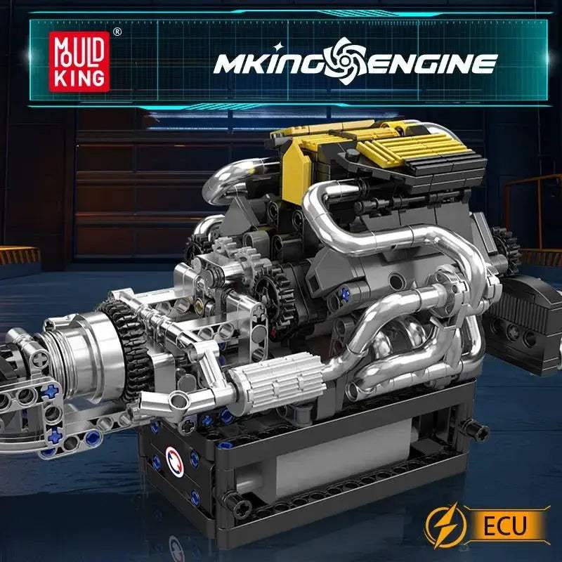 Mould King 10207 Highly Detailed V12 Engine Building Blocks Kit - ToylandEU