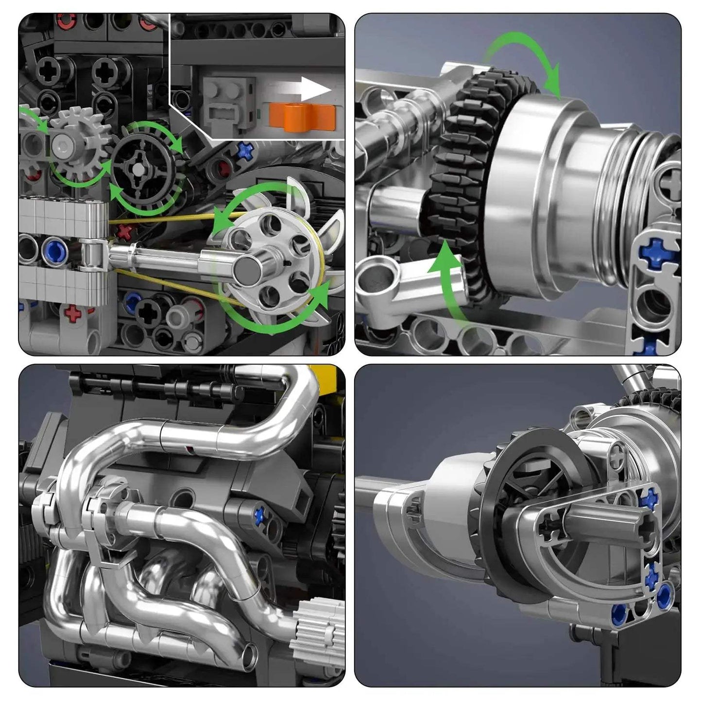 Mould King 10207 Highly Detailed V12 Engine Building Blocks Kit - ToylandEU