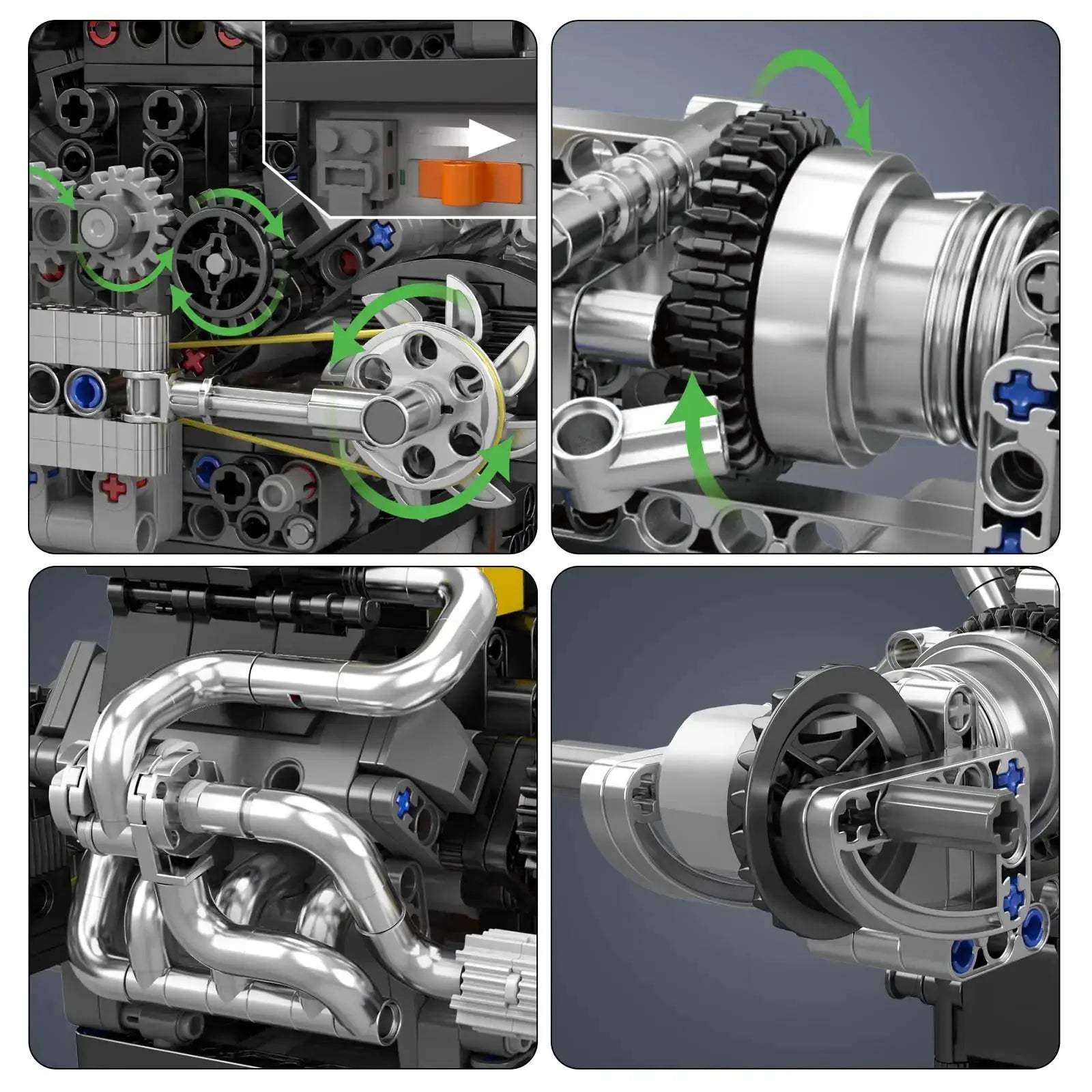 Mould King 10207 Highly Detailed V12 Engine Building Blocks Kit - ToylandEU