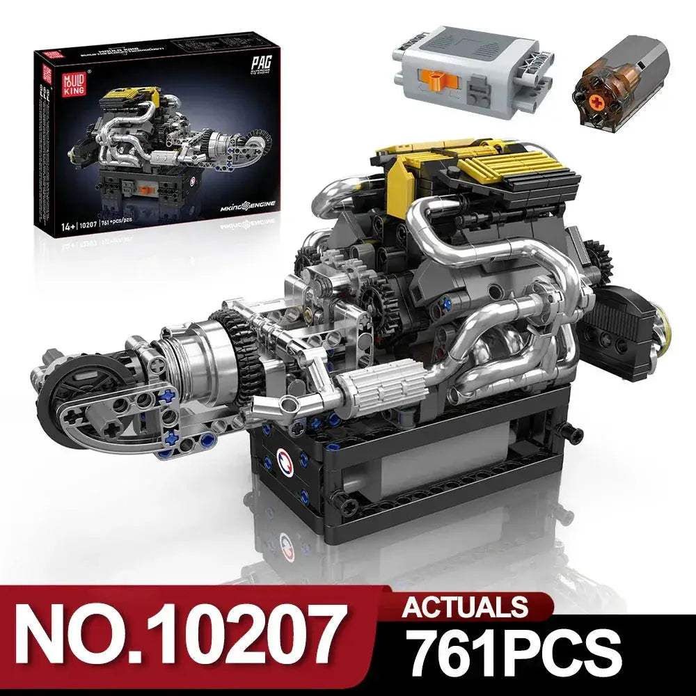 Mould King 10207 Highly Detailed V12 Engine Building Blocks Kit - ToylandEU
