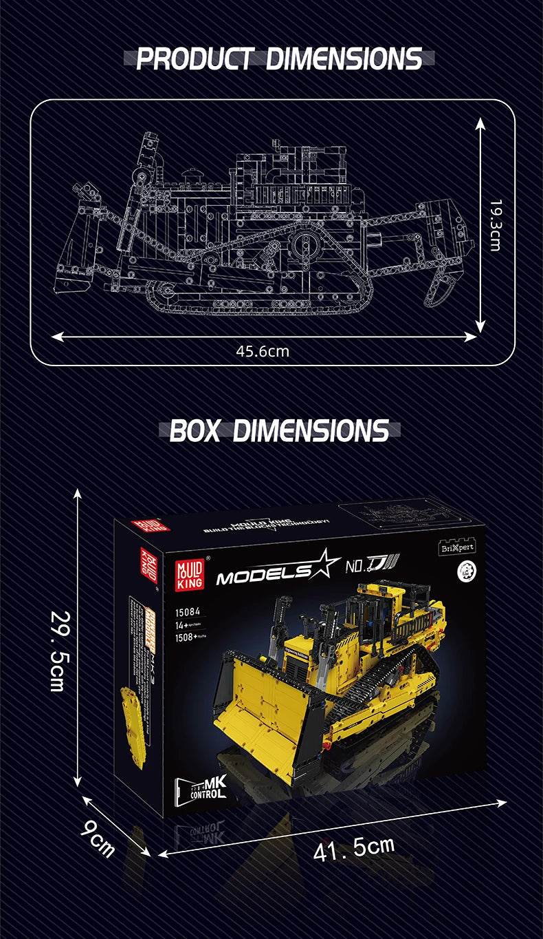 Mould King 15084 Technical Car Toys RC D11 Bulldozer Set - ToylandEU