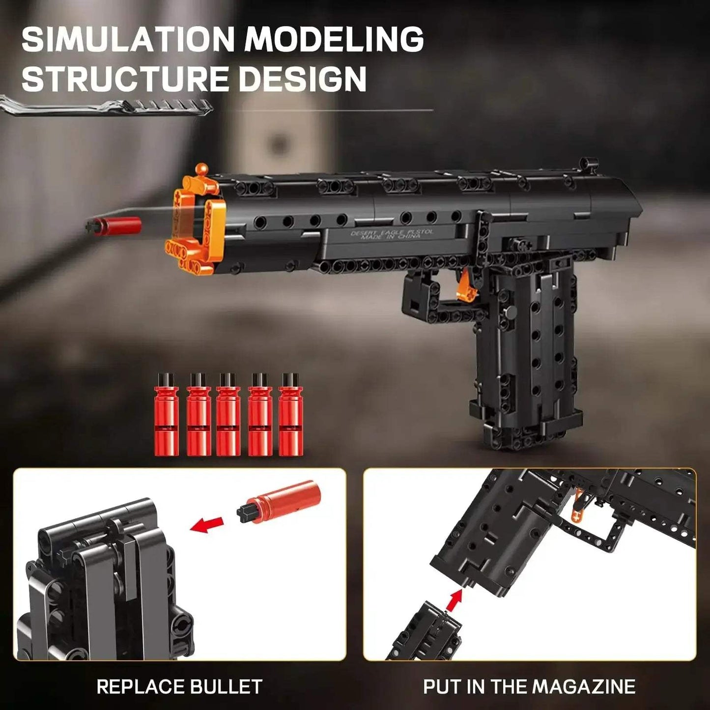 Mould King Desert Eagle Building Kit With Functional Trigger - ToylandEU