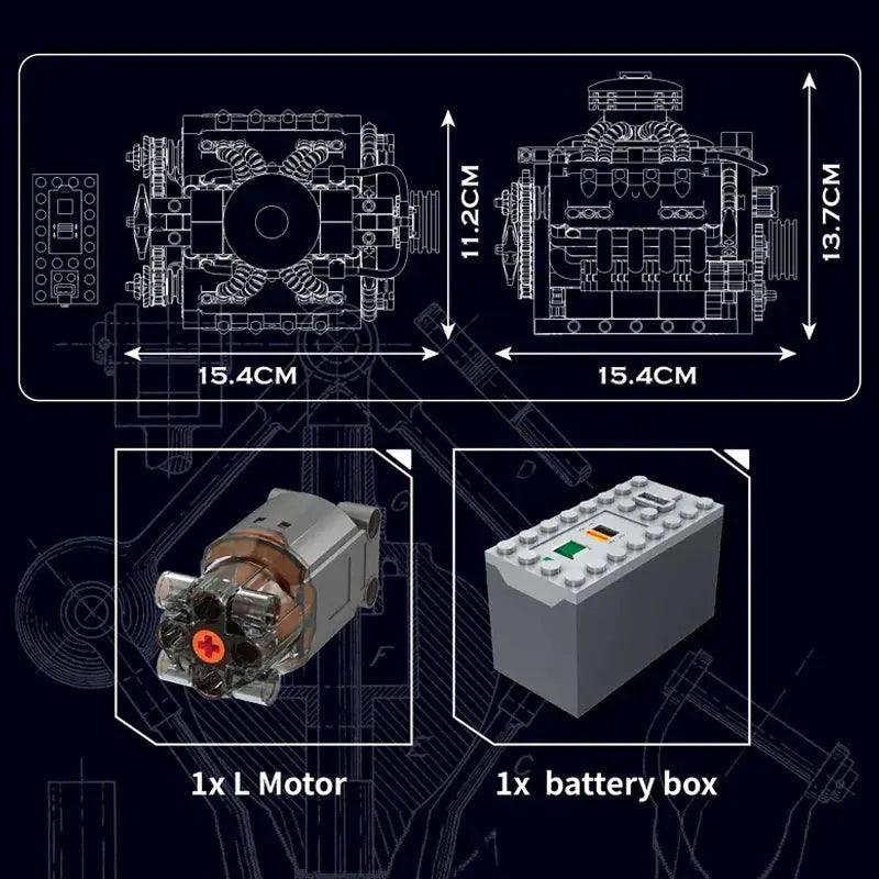  Mould King Motorized Car Building Block Set V8 Engine -  ToylandEU™
