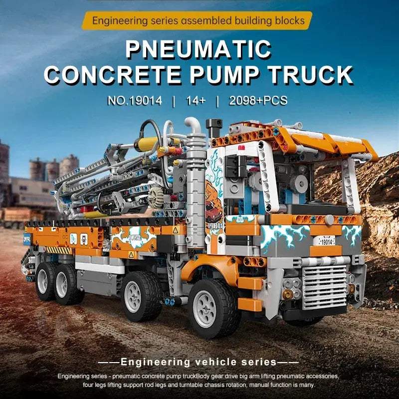 Mould King Pneumatic Concrete Pump Truck Building Set for Kids - ToylandEU