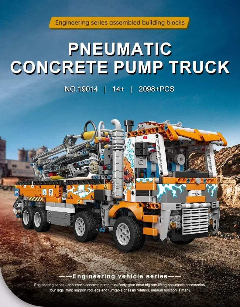 Mould King Pneumatic Concrete Pump Truck Building Set for Kids - ToylandEU