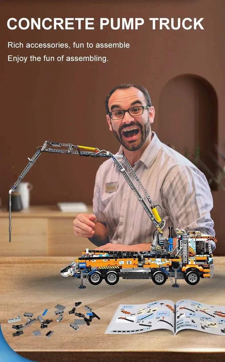 Mould King Pneumatic Concrete Pump Truck Building Set for Kids - ToylandEU