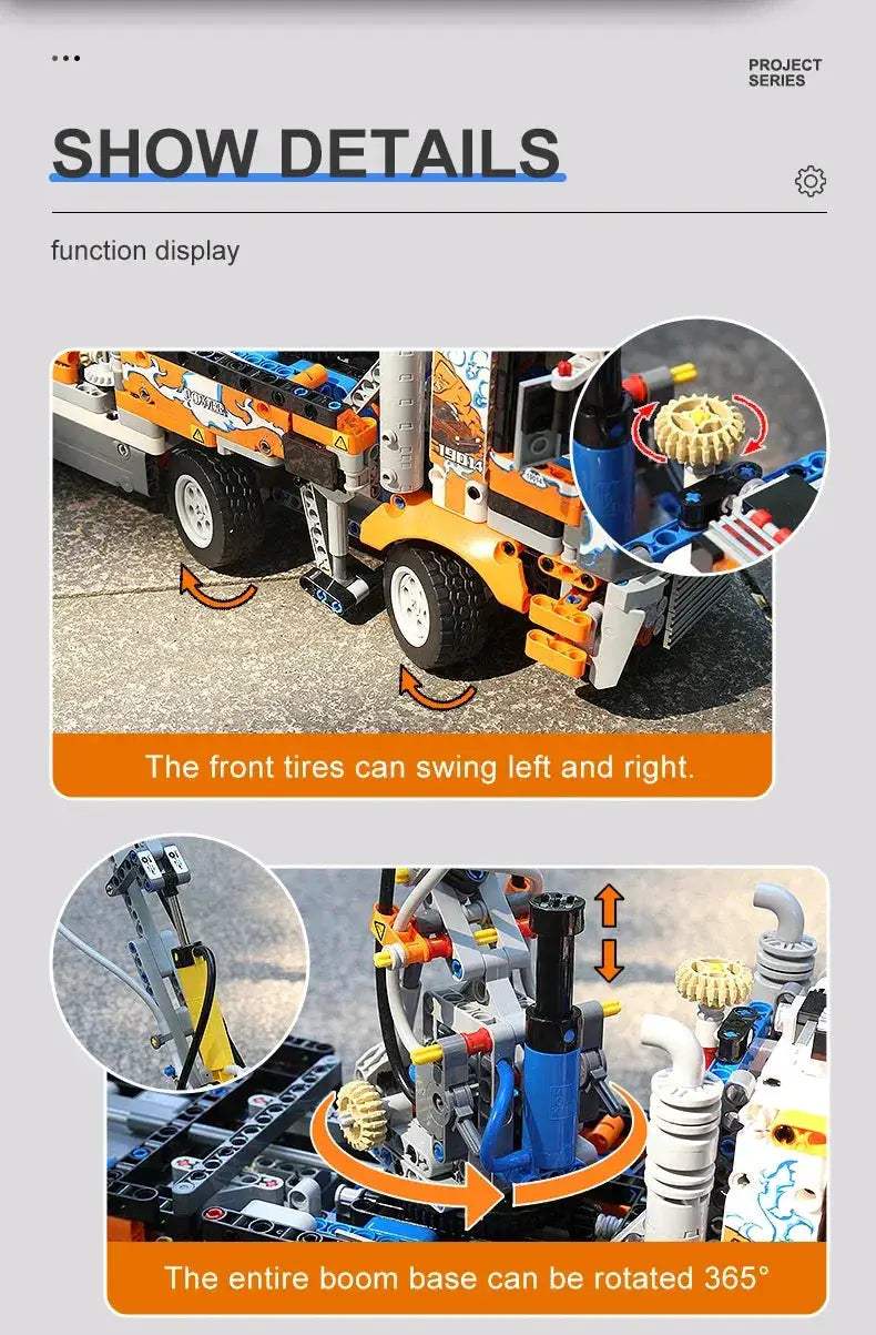Mould King Pneumatic Concrete Pump Truck Building Set for Kids - ToylandEU