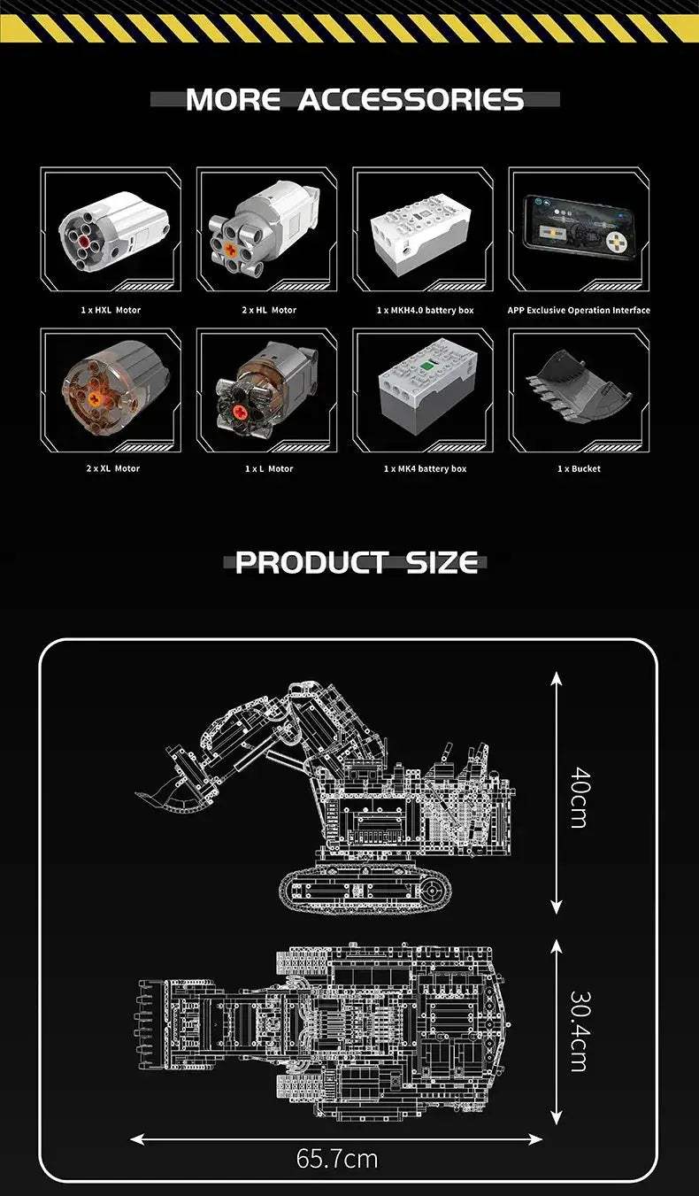 Mould King RC Excavator Building Block Set With Remote Control - ToylandEU