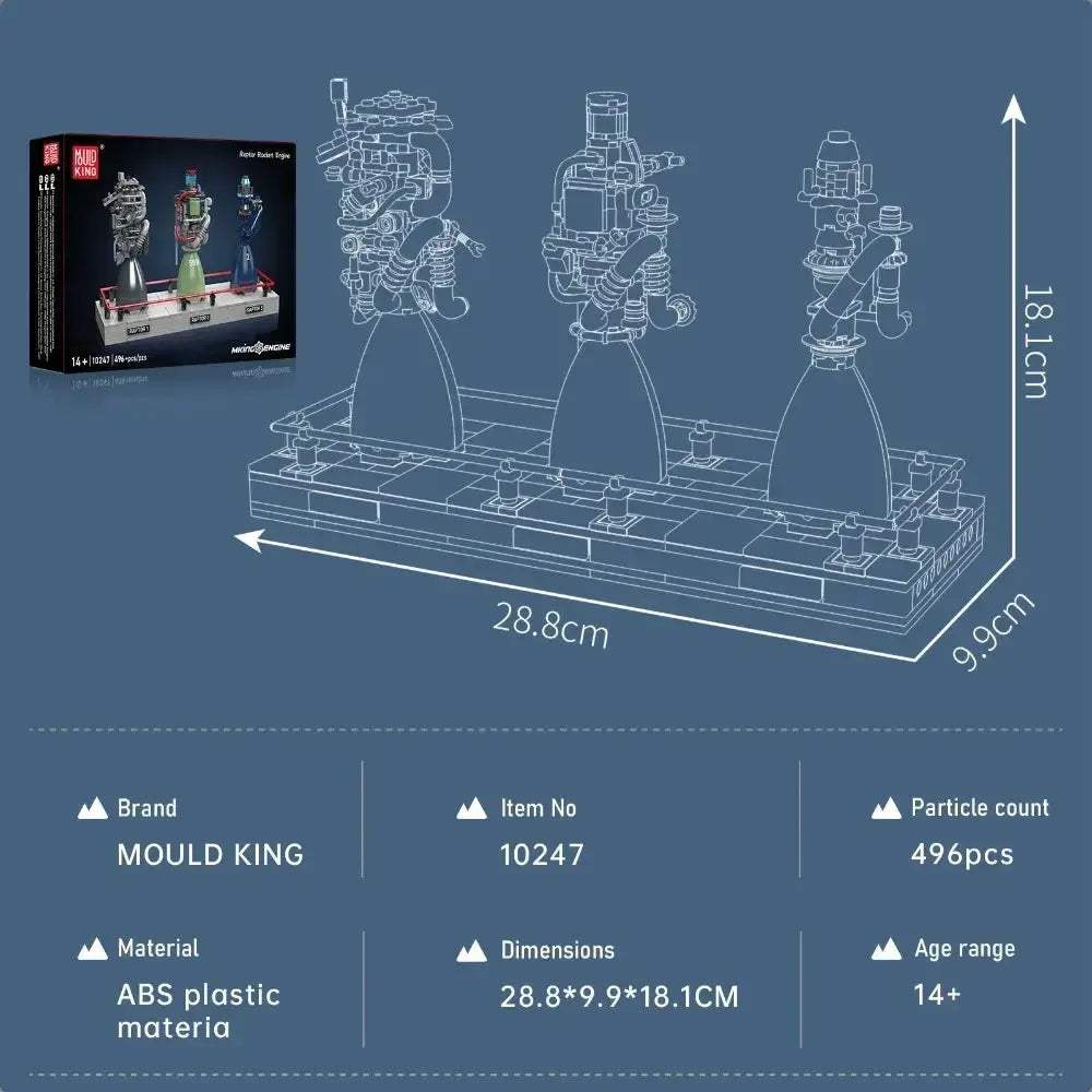 Mould King Rocket Engine Building Set Display Stand - ToylandEU