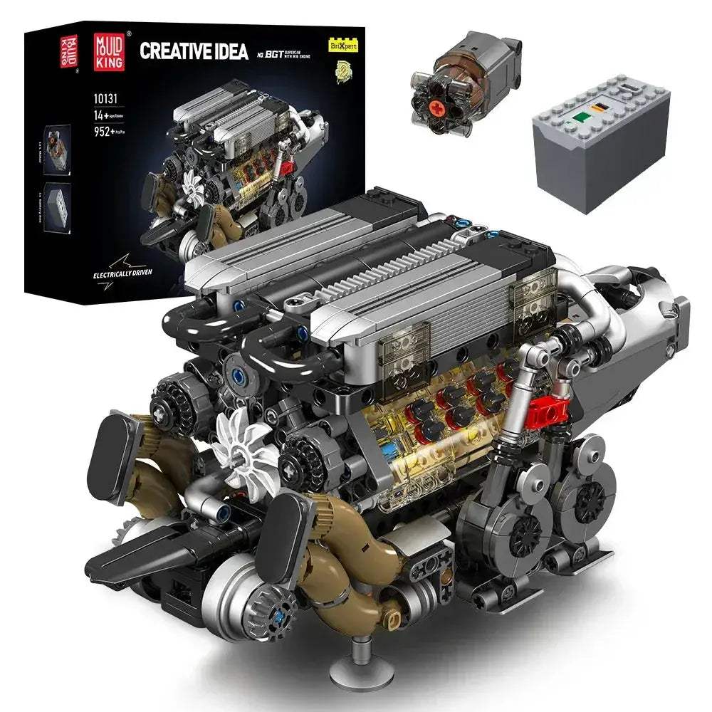 Mould King W16 Engine Building Block Set For Realistic Cars - ToylandEU