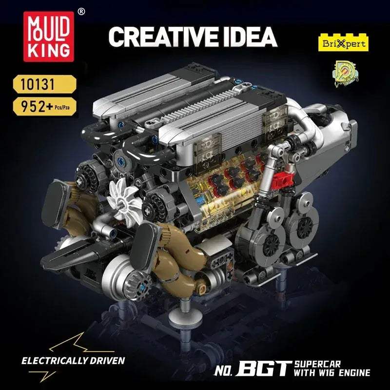 Mould King W16 Engine Building Block Set For Realistic Cars - ToylandEU