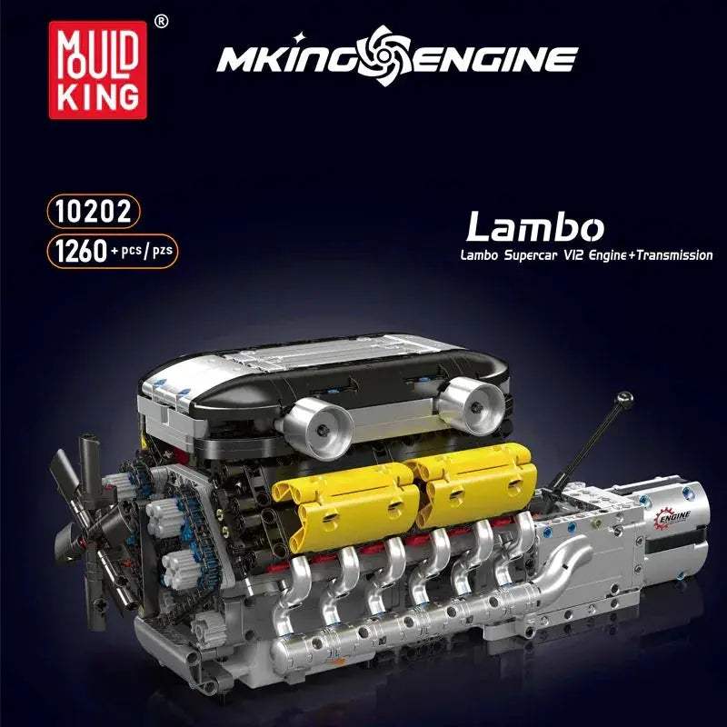 MouldKing Supercar Building Blocks V12 Engine Model - ToylandEU
