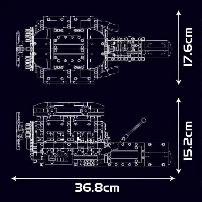MouldKing Supercar Building Blocks V12 Engine Model - ToylandEU