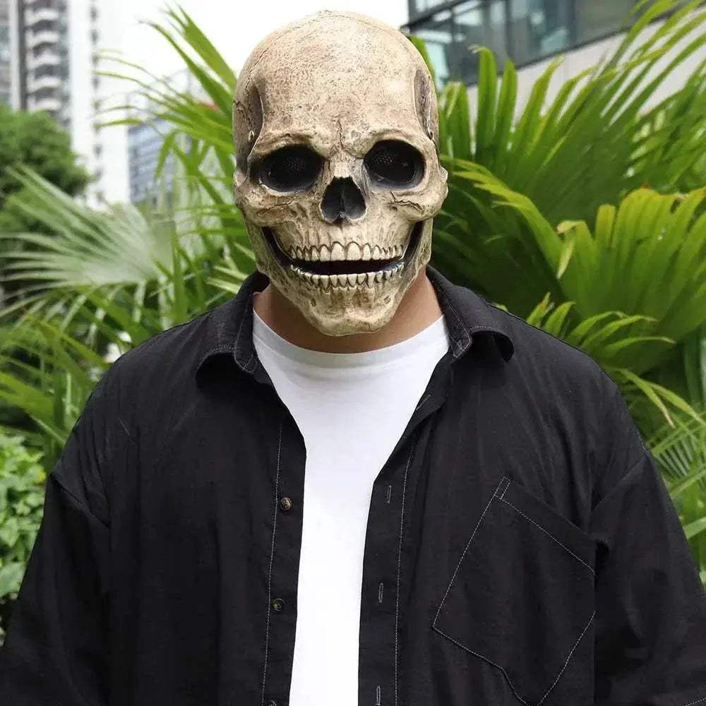 Movable Jaw Skull Mask Durable Latex Full Head Helmet Halloween - ToylandEU