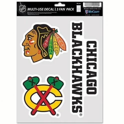  Chicago Blackhawks Multi Use Decals 3 Pack Fans By Wincraft -  ToylandEU™
