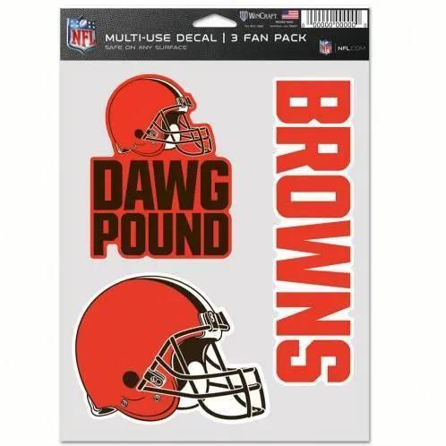  Cleveland Browns Multi Use Removable Fan Decals 3 Pack Set -  ToylandEU™