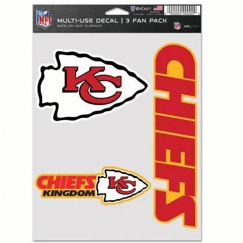  Kansas City Chiefs Decals Multi Use Fan 3 Pack Bundle -  ToylandEU™