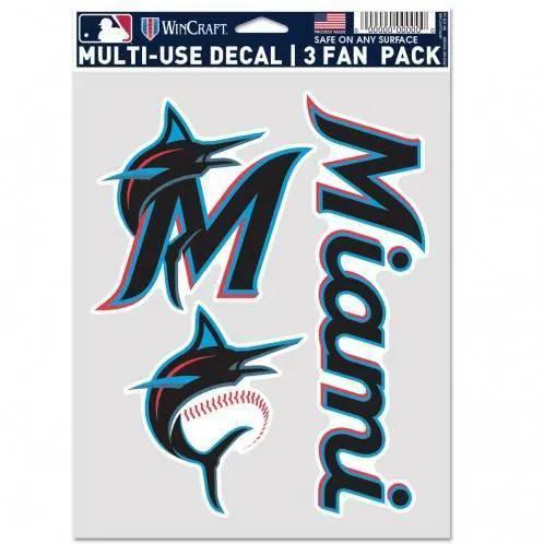 Miami Marlins Decal Set Multi Use Fan 3 Pack Indoor Outdoor -  ToylandEU™