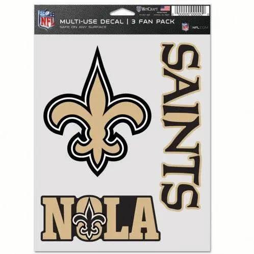  New Orleans Saints Decal Fan 3 Pack Multi Use Removable -  ToylandEU™