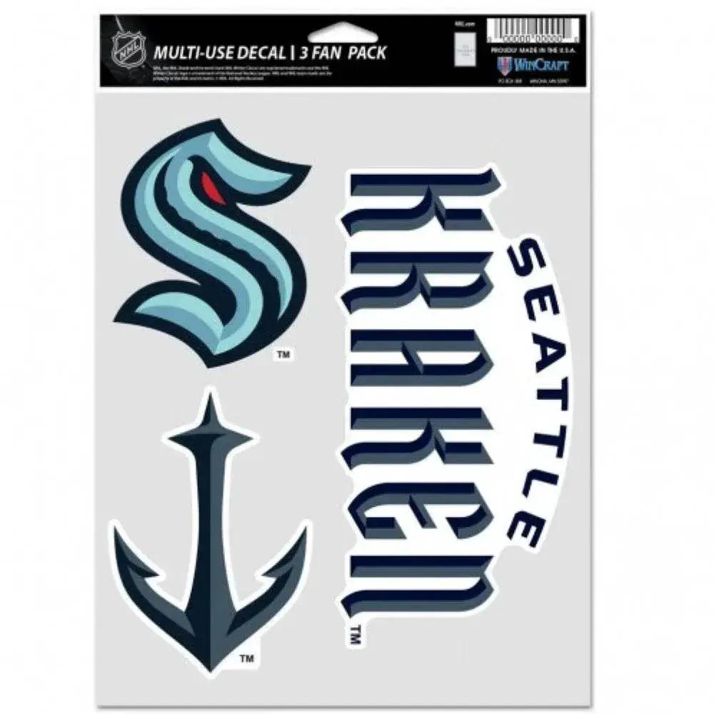 Seattle Kraken Decal Pack Multi Use 3 Pack Fans Display -  ToylandEU™