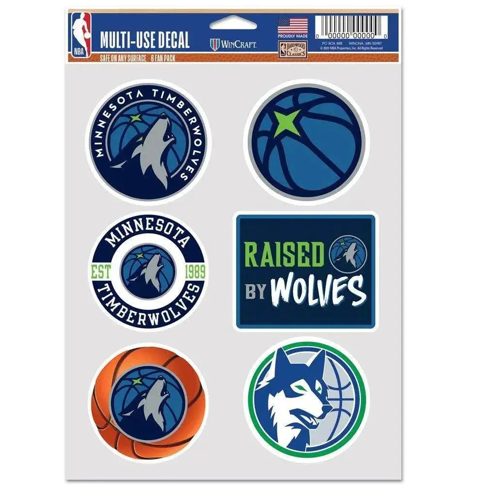  Minnesota Timberwolves Decals Multi Use Fan 6 Pack Set -  ToylandEU™