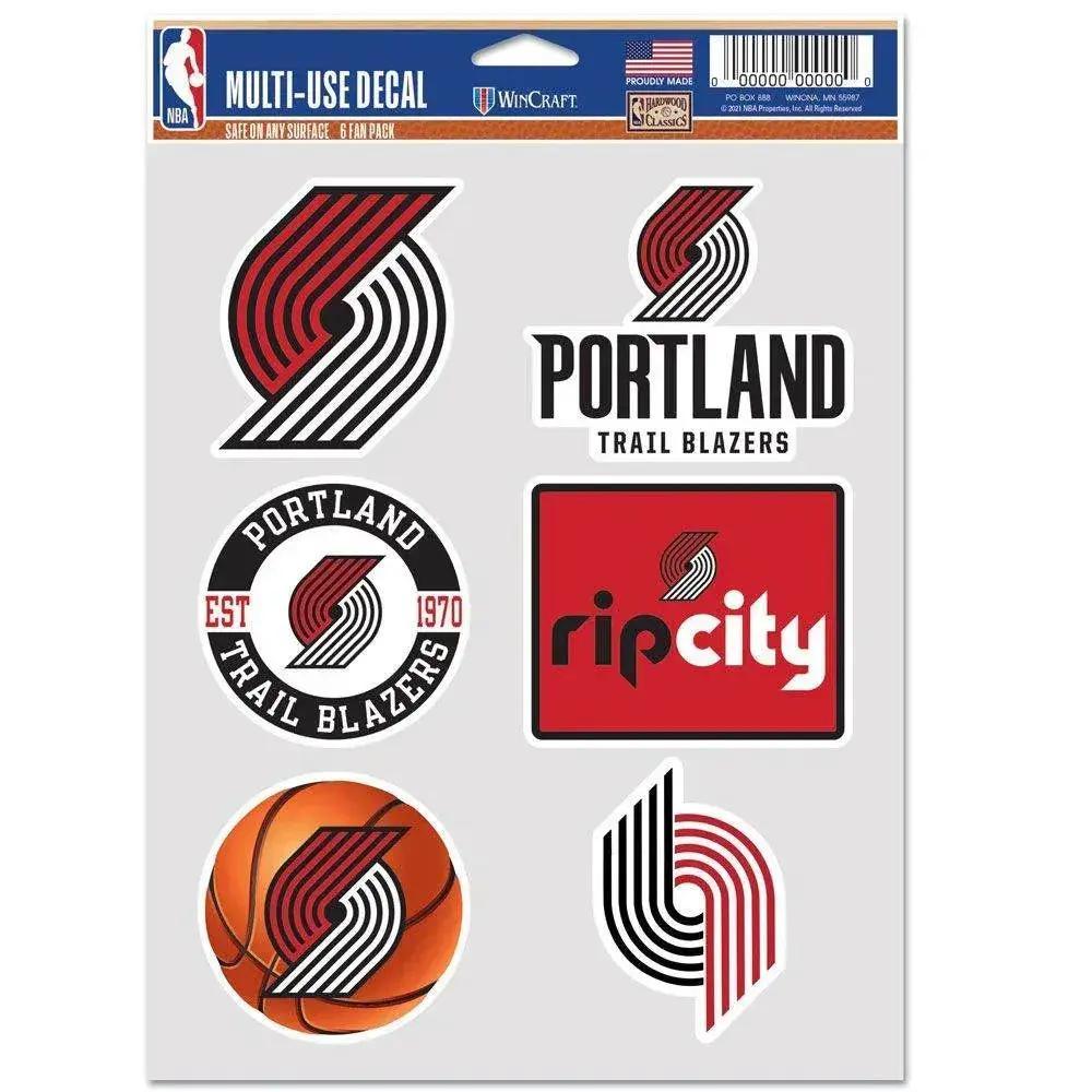  Portland Trail Blazers Decal 6 Pack Multi Use Fan Set -  ToylandEU™