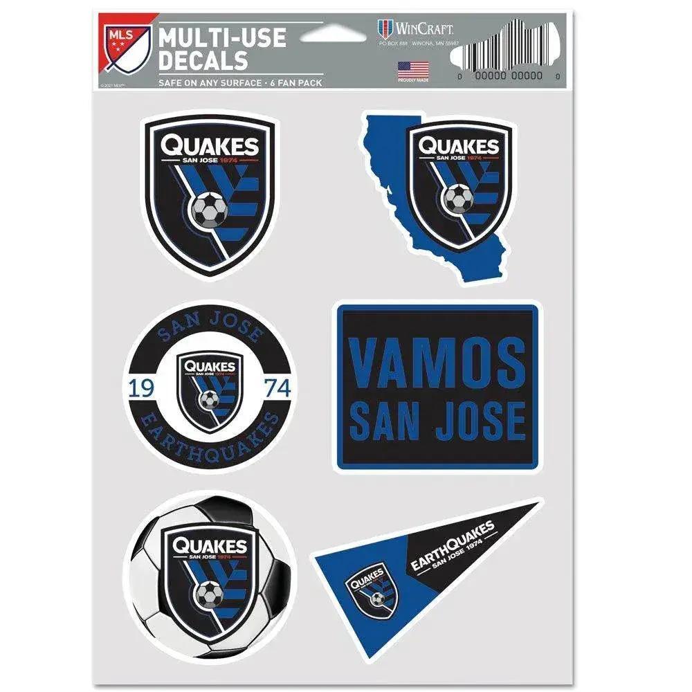  San Jose Earthquakes 6 Pack Fan Decals Multi Use Collection -  ToylandEU™