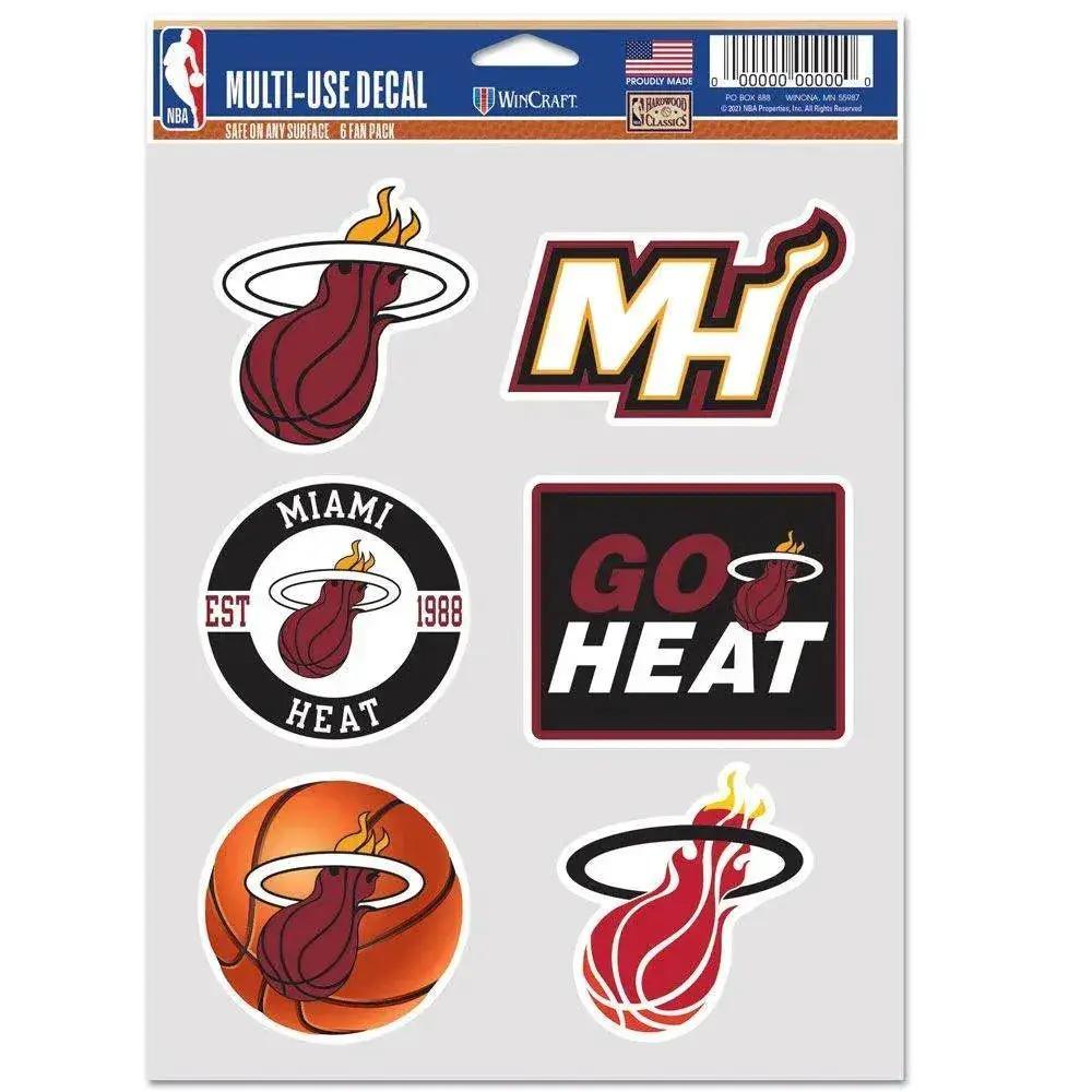  Miami Heat Multi Use Fan Decal Set Six Pack Made in USA -  ToylandEU™