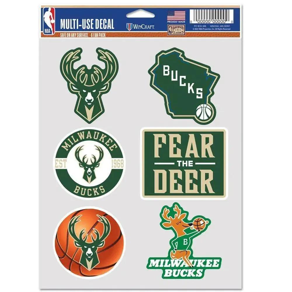  Milwaukee Bucks Multi Use Fan Decal Pack Six Pack Set -  ToylandEU™